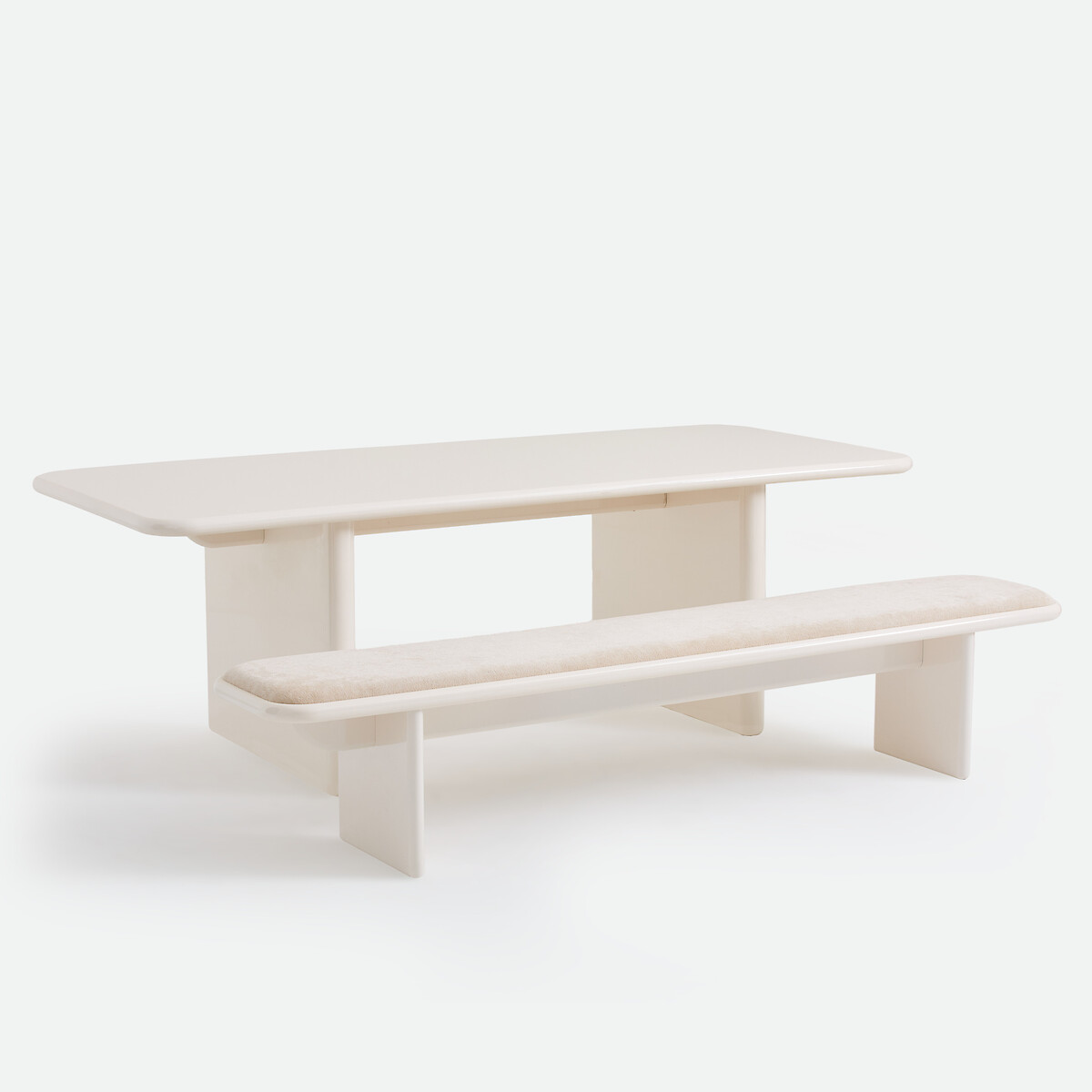Banc XL en MDF laqué brillant, longueur 230 cm, MARVELA ecru, LA REDOUTE INTERIEURS