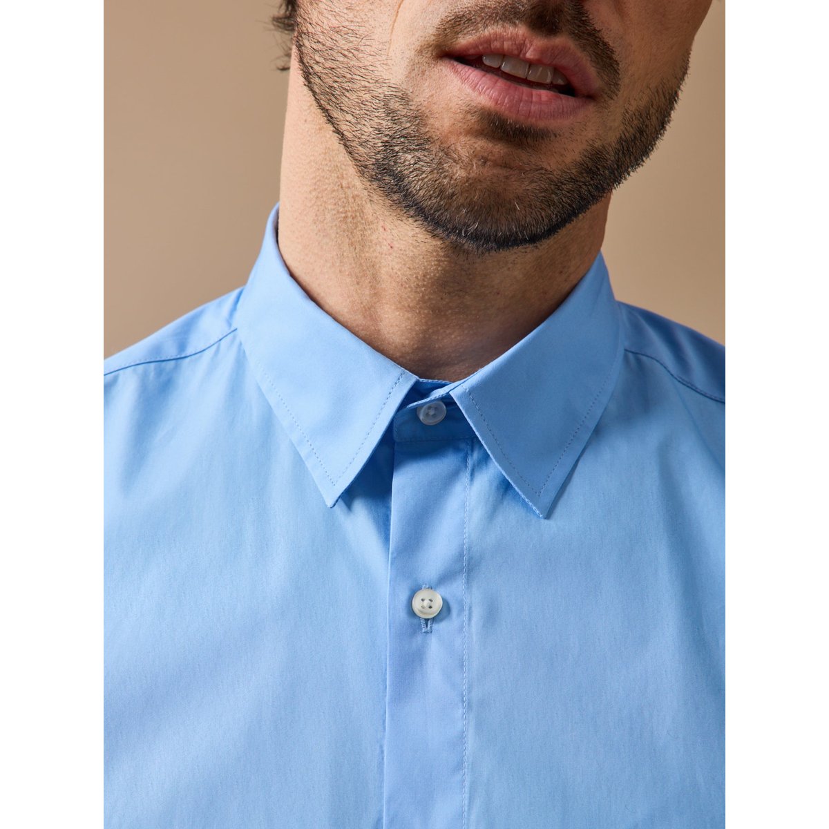 Chemise popeline unie - coupe contemporaine bleu, CYRILLUS