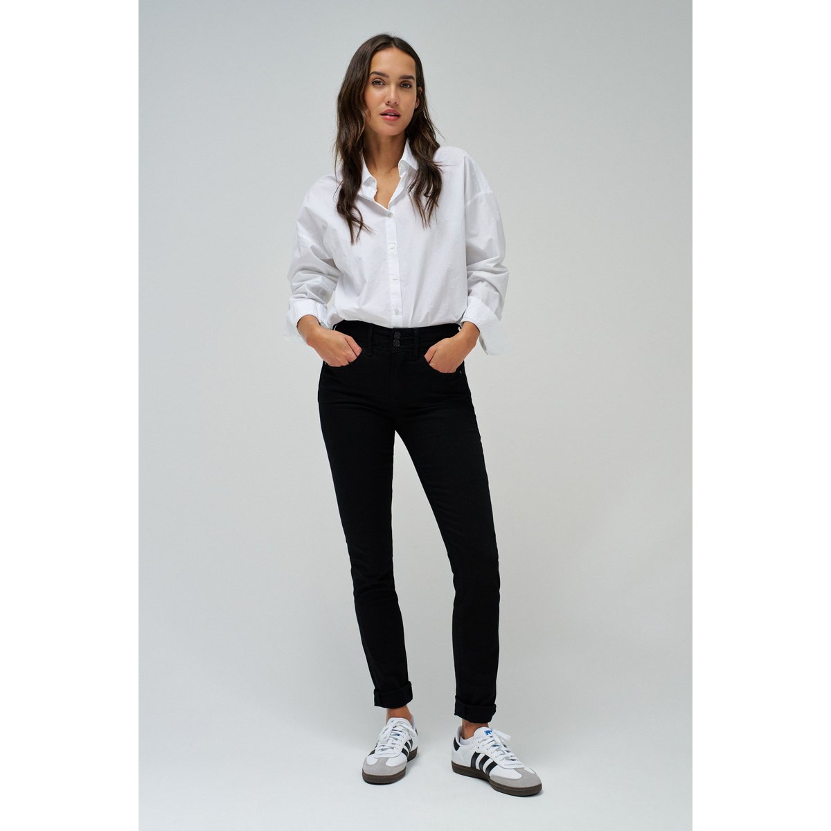 JEAN SECRET PUSH IN SKINNY noir, SALSA JEANS