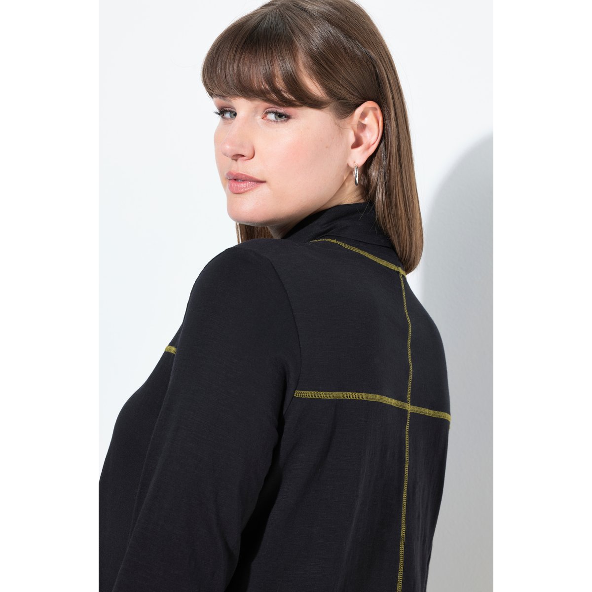 Blouse en coton bio noir, ULLA POPKEN