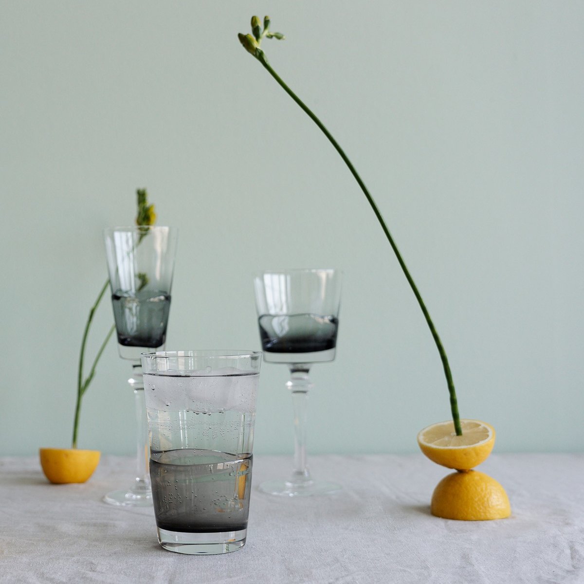 Lot de 4 flûtes à champagne, MIMI gris, KARE DESIGN