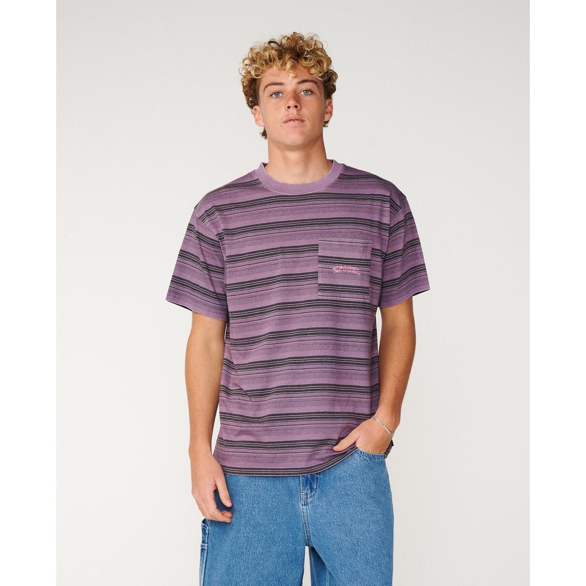 T-shirt Loose Disorder STRIPE dusty purple, RIP CURL