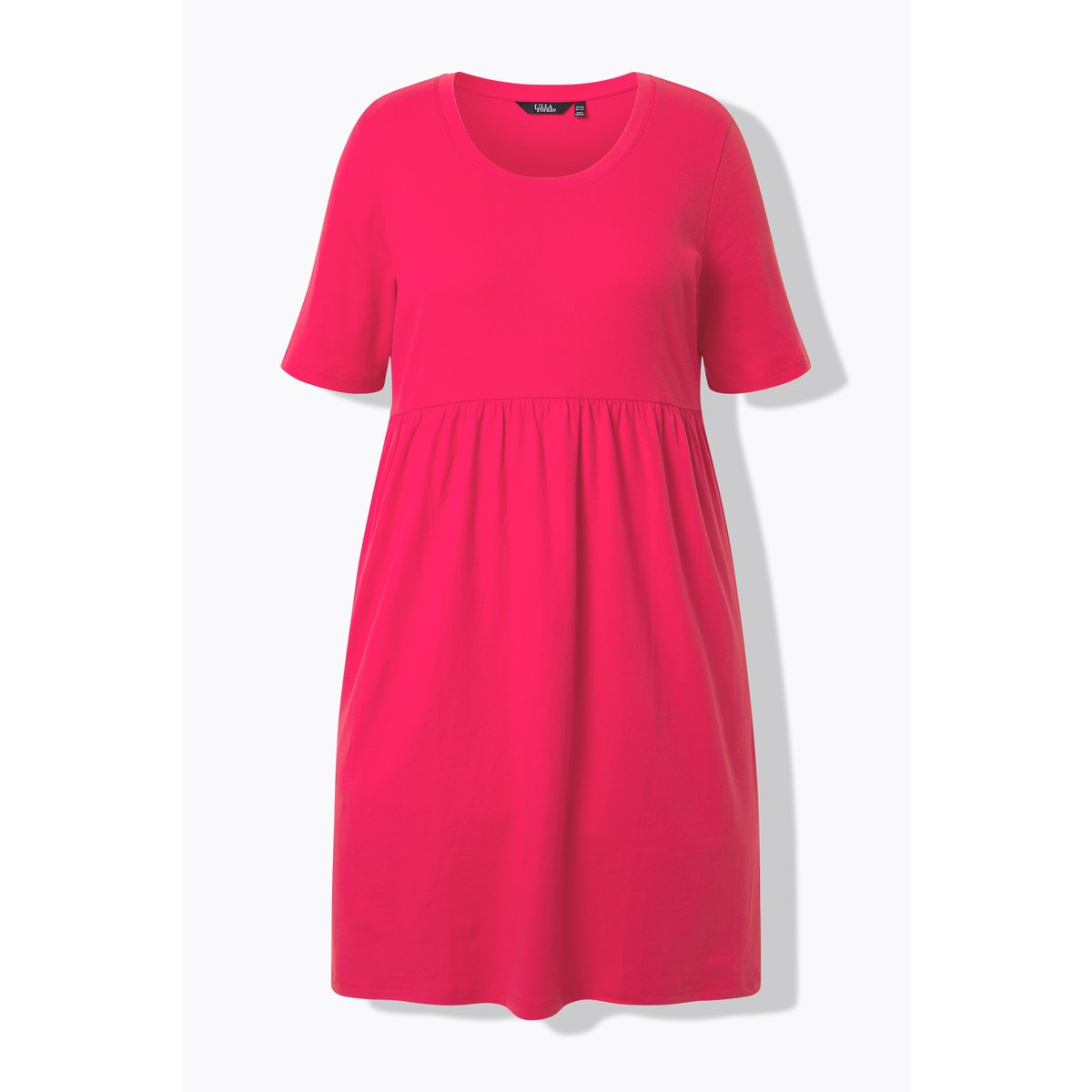 Robe midi en jersey côtelé rouge azalée, ULLA POPKEN