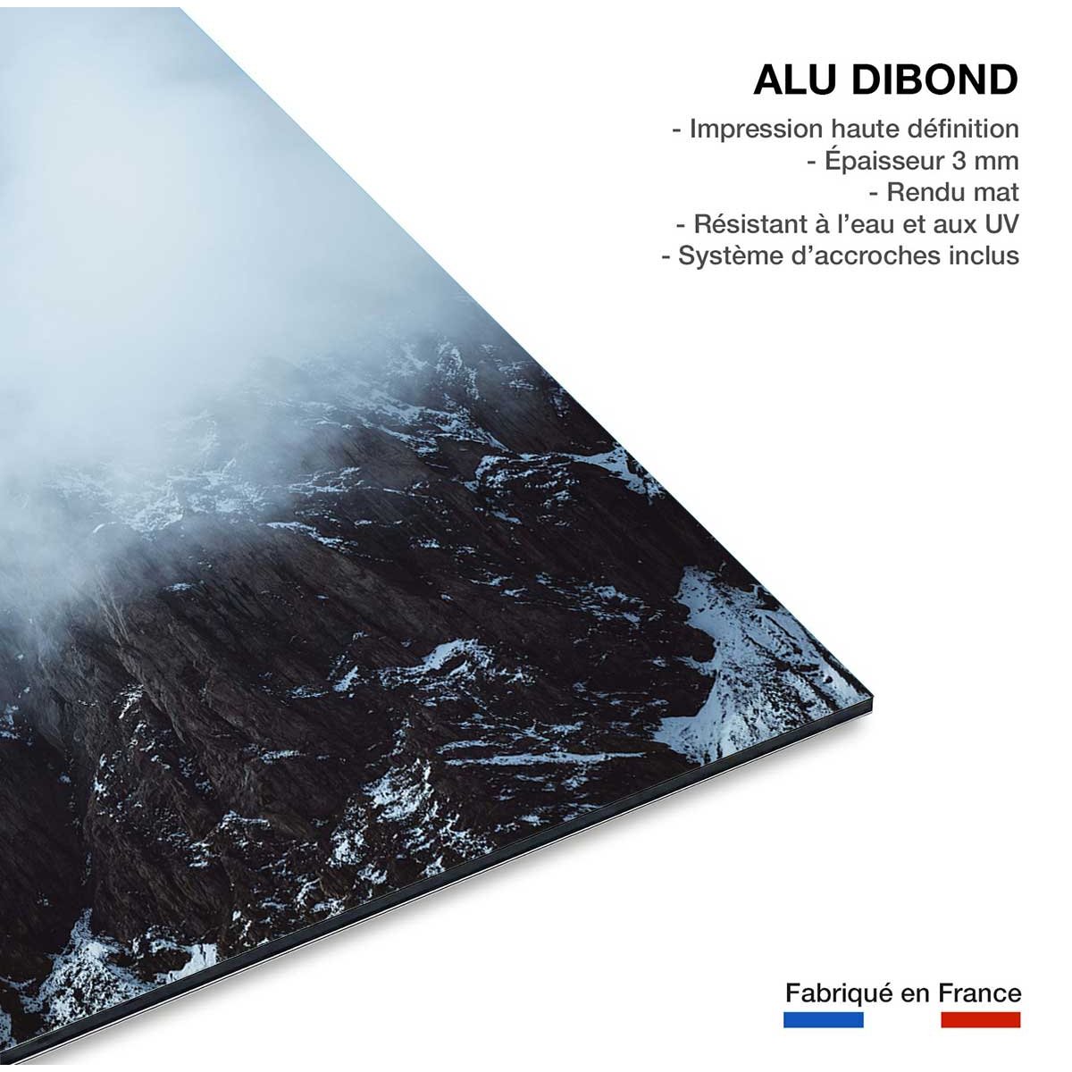 Tableau tempête dans les alpes suisses tableau alu dibond, HEXOA