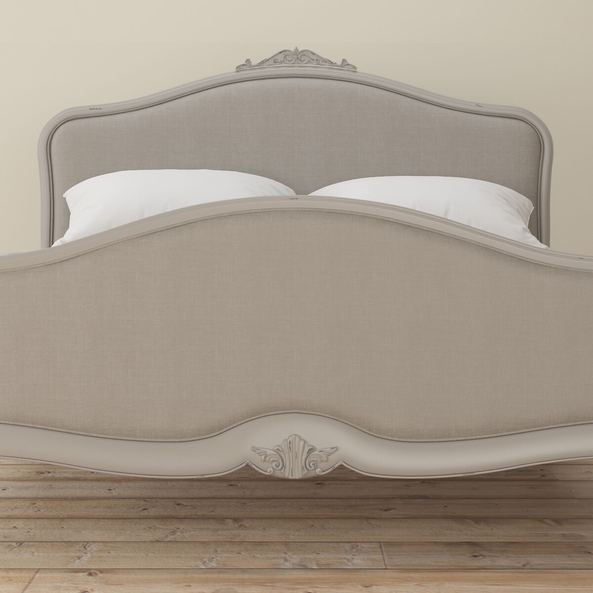 Etienne French-Vintage Upholstered Bed grey white , WILLIS & GAMBIER