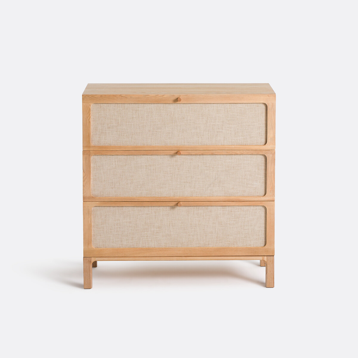 Commode 3 tiroirs, plaqué frêne et lin, Esmara teinté chêne /lin, LA REDOUTE INTERIEURS