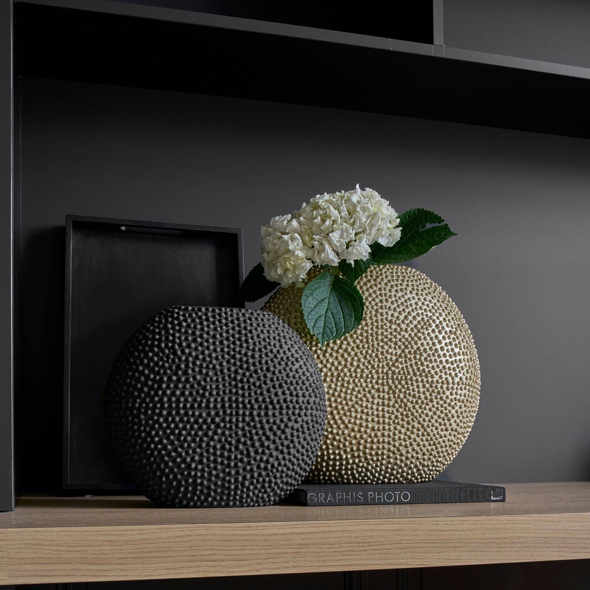 Vase céramique déco texturé noir 27 cm - SILA noir, CAMIF