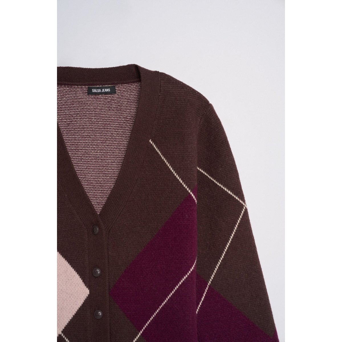 CARDIGAN À MOTIF GÉOMÉTRIQUE marron, SALSA JEANS