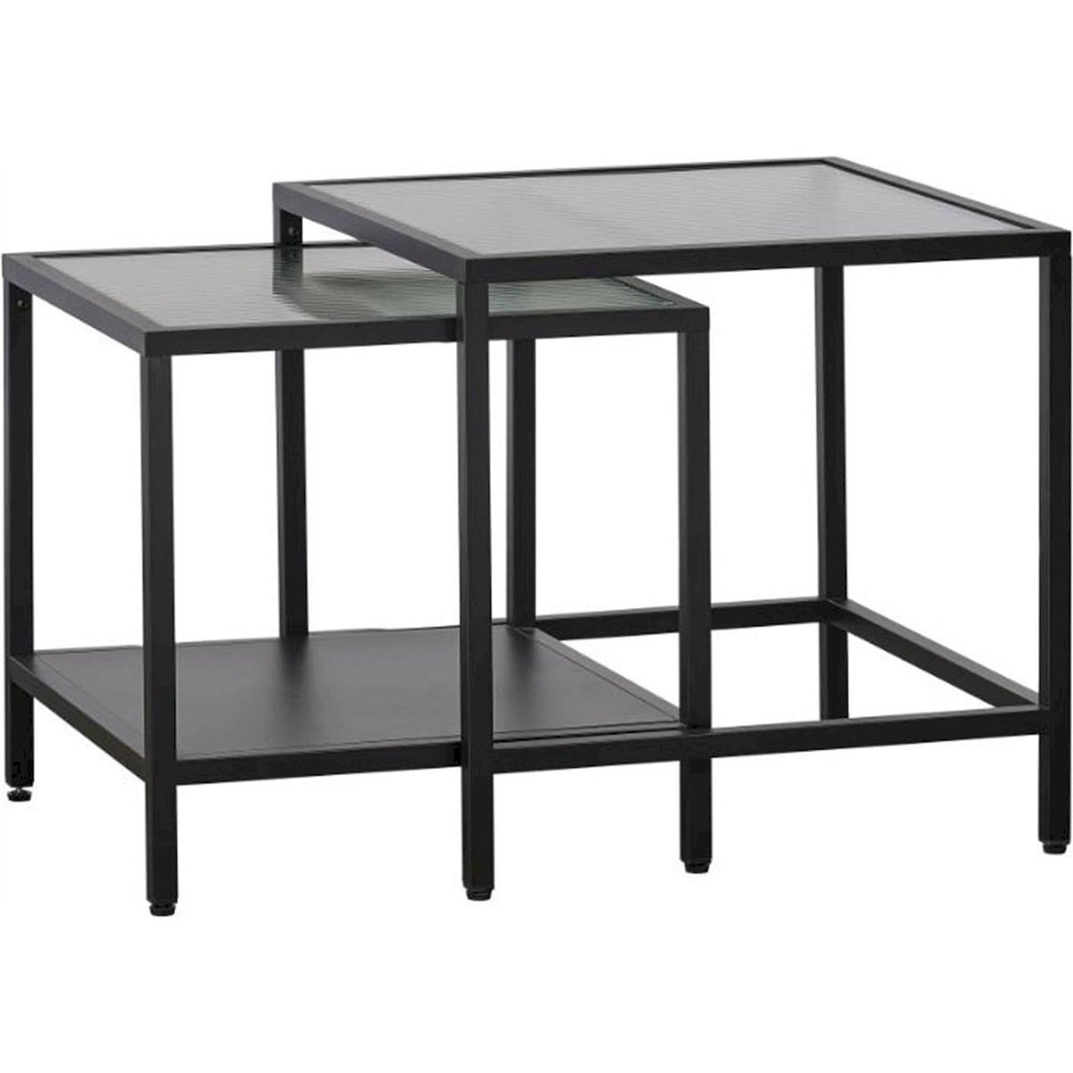 Tables gigognes collection AVENSUNLY noir et verre transparent, RECOLLECTION