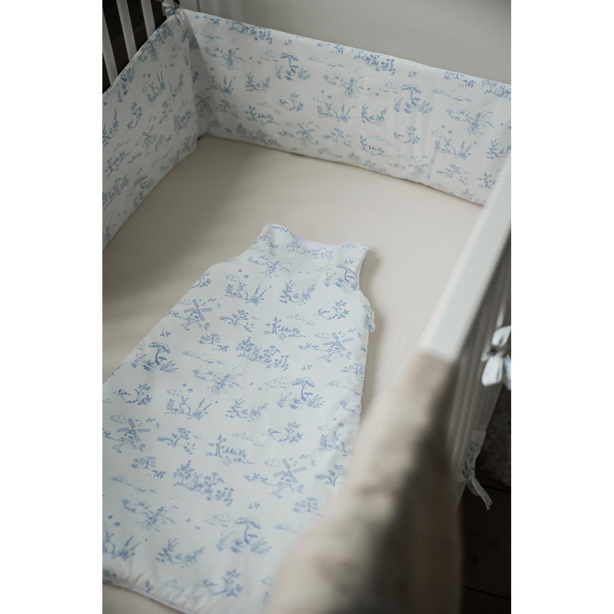 Gigoteuse percale de coton biologique TOG 3 jouy bleu, CYRILLUS