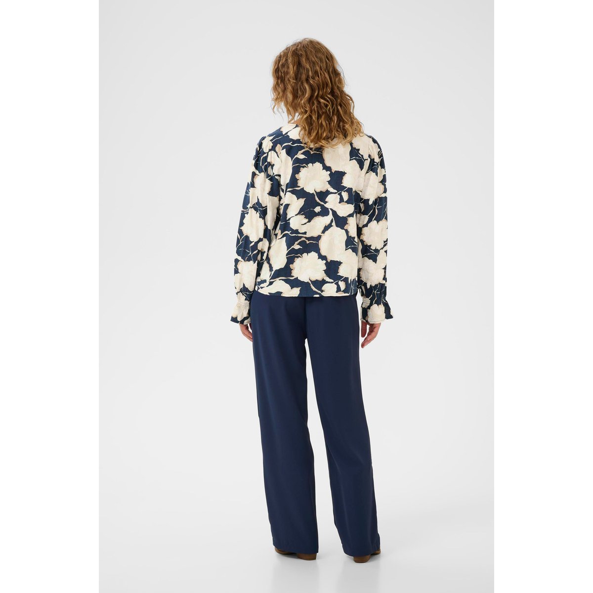 Blouse à manches longues bleu navy floral, CREAM