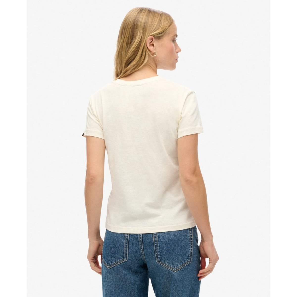 T-shirt ajusté à rayures Outdoor blanc pierre, SUPERDRY