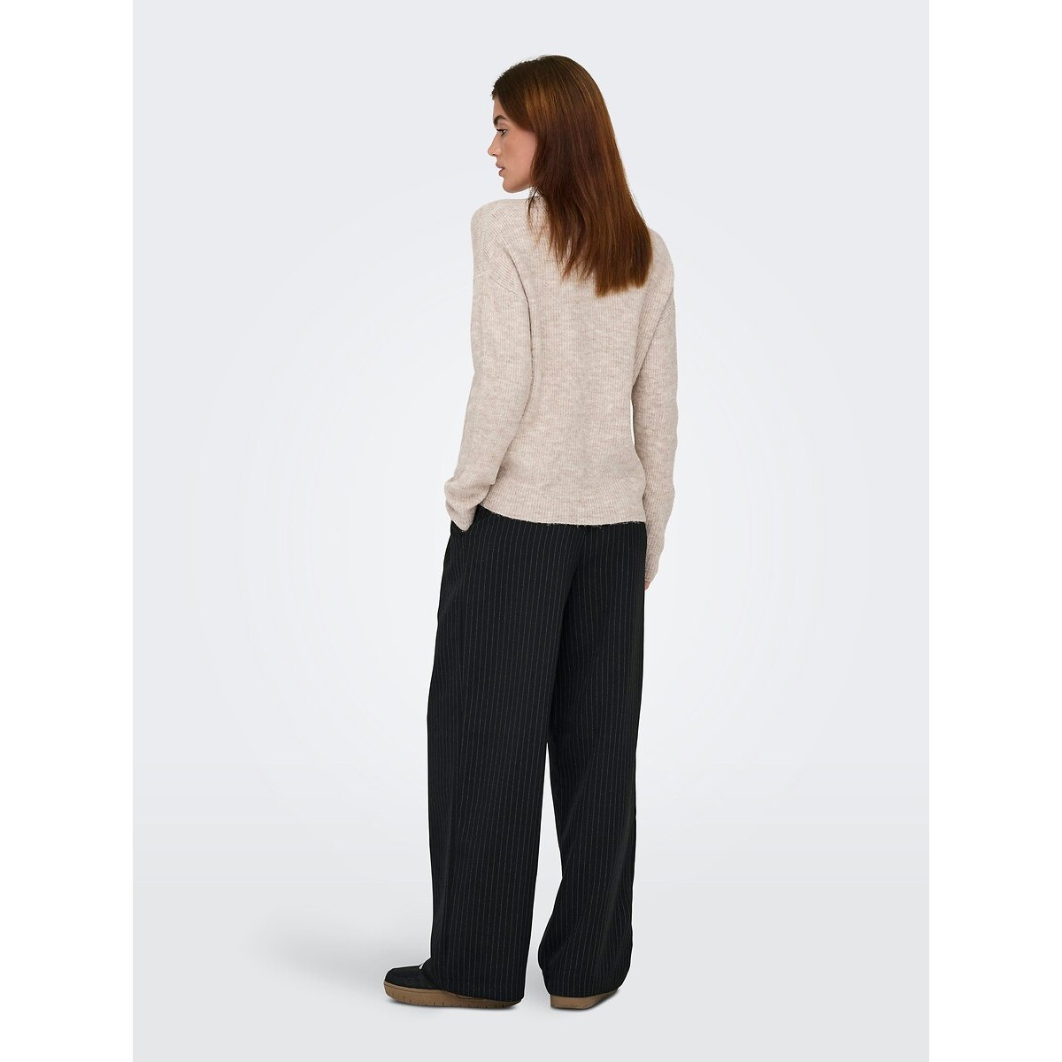 Pull maille mousseuse beige rosé, ONLY