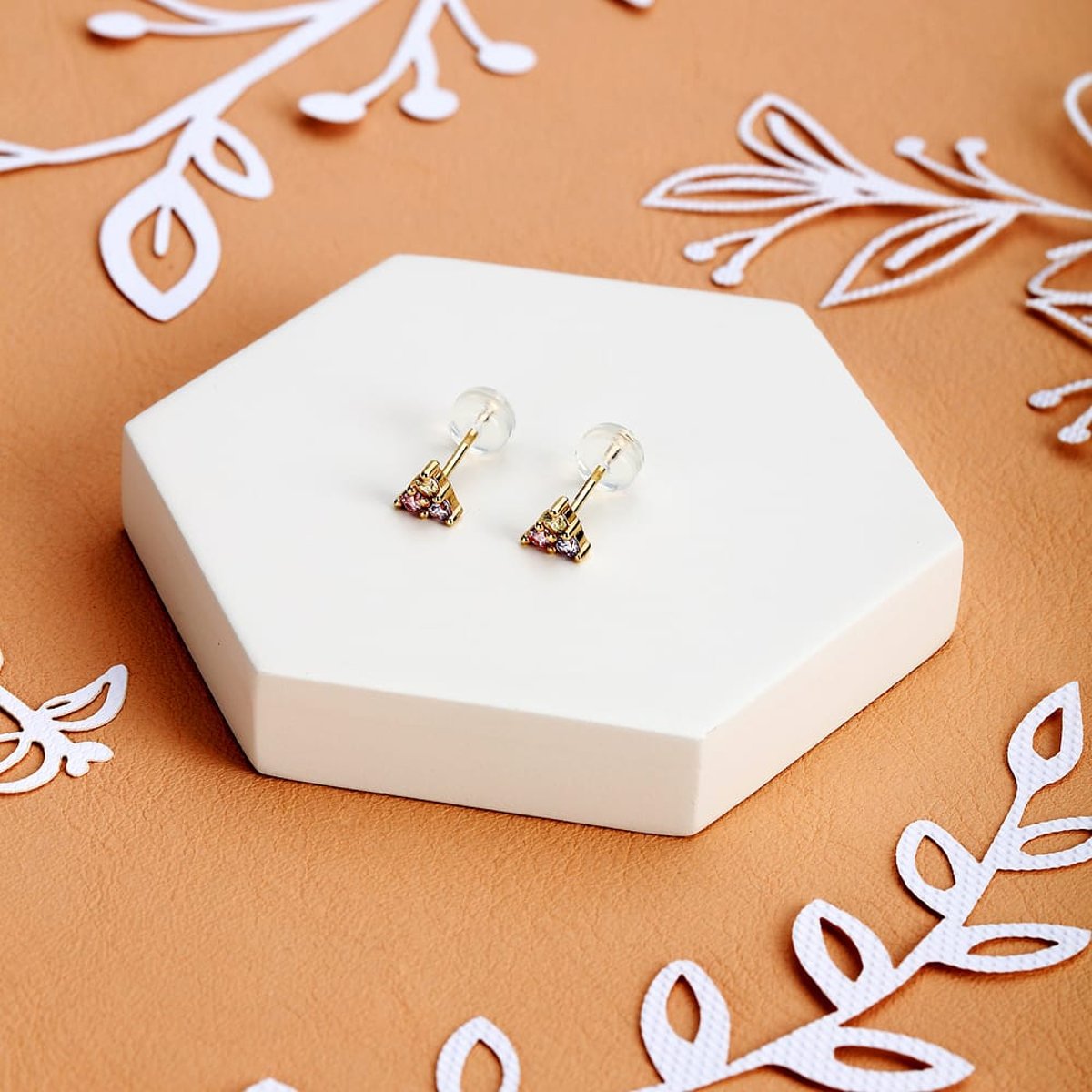 Boucles d'oreilles en Or 375/1000/oxyde de zirconium De Zirconium et Oxyde de zirconium or, JULIETTE