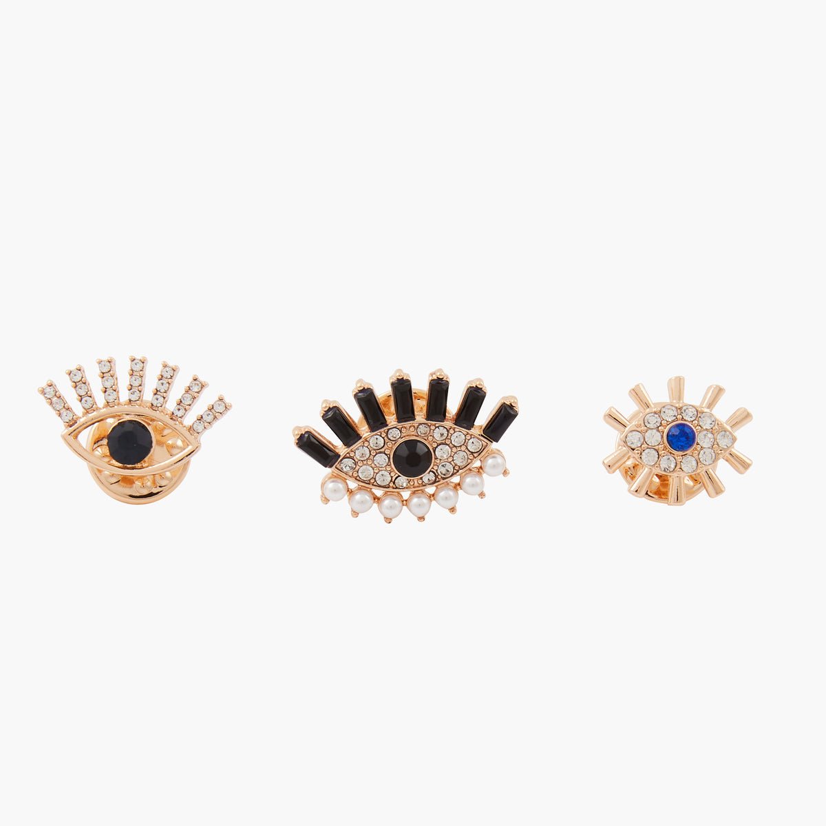Set de 3 pins yeux avec strass aucun, BALABOOSTE