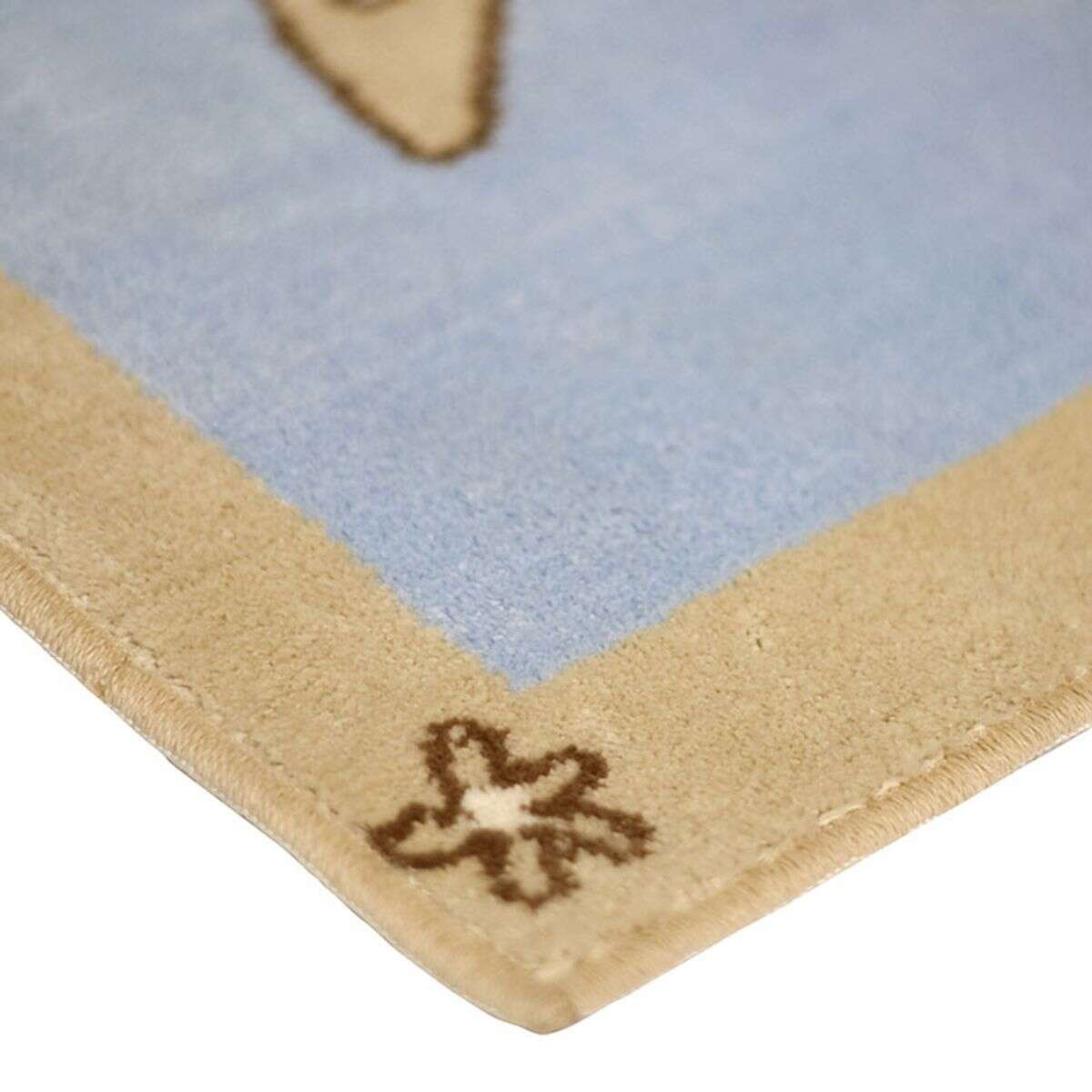 Tapis enfant petit ourson et lapin et 60x100OURSON bleu, THE DECO FACTORY