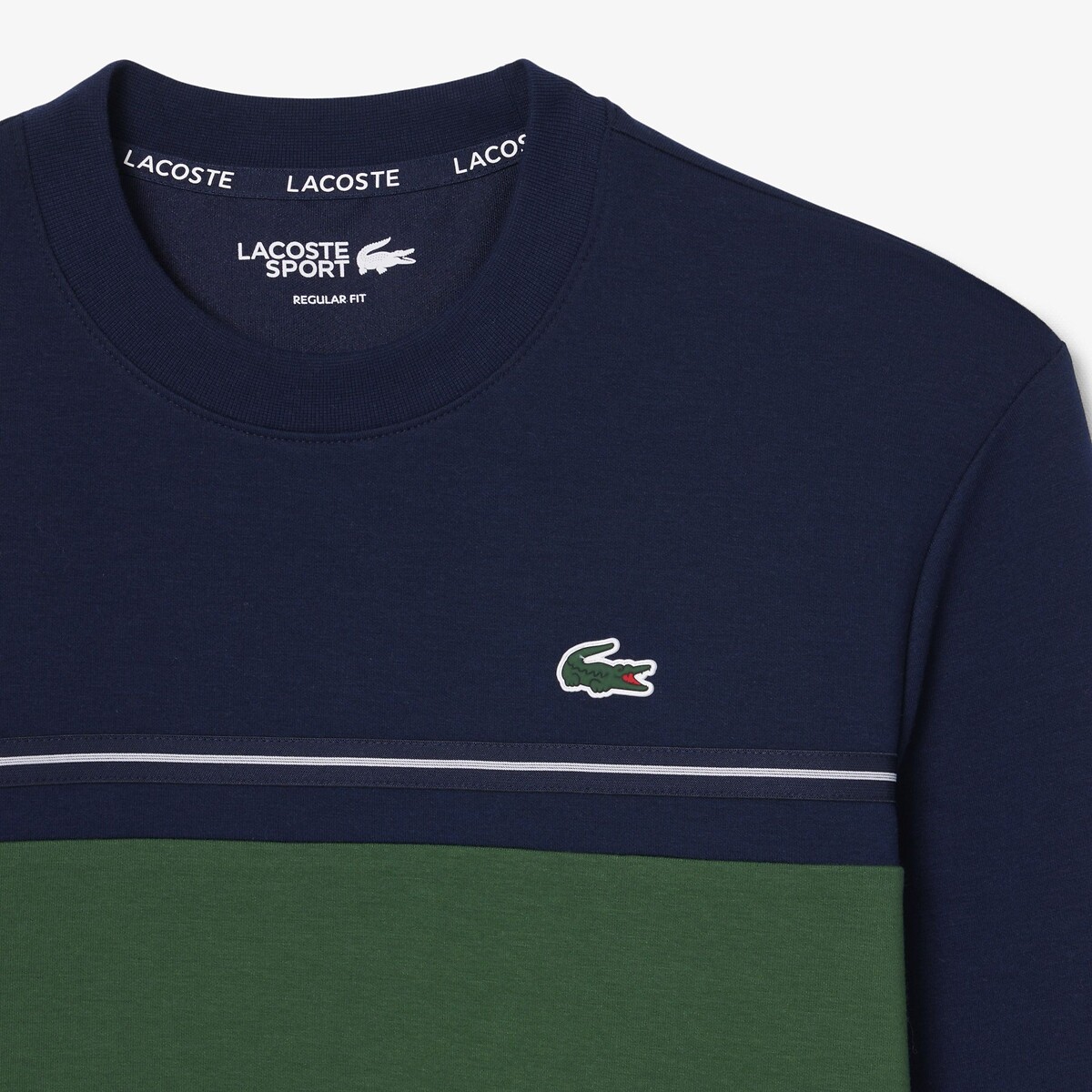 Sweat Off Court regular fit color block marine + vert, LACOSTE
