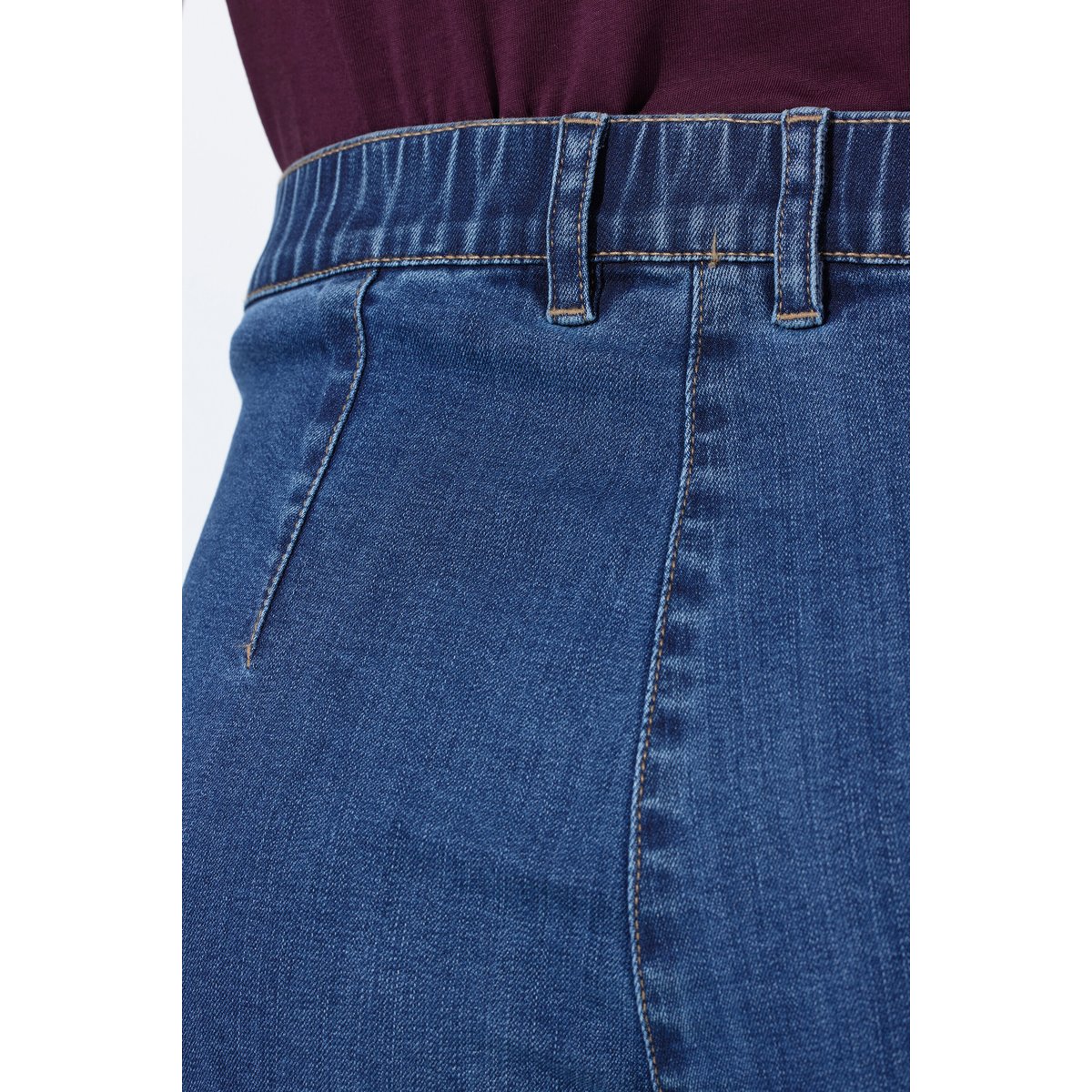 Jean Mony jambe large, poches zippées bleu jean, ULLA POPKEN