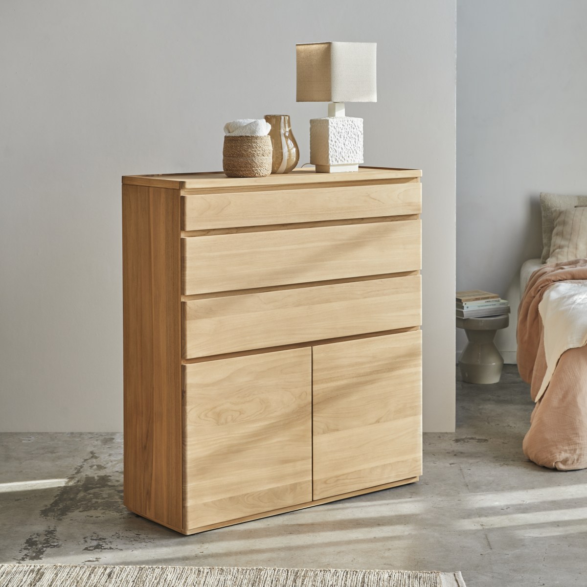 Commode en Teck massif, NINO naturel, TIKAMOON