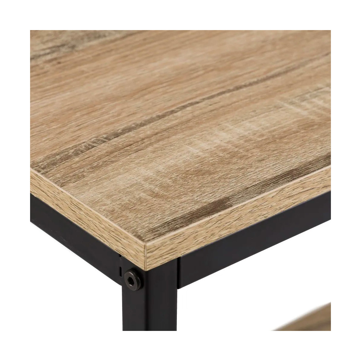 Console d'Entrée en Bois et Métal Noir 3 Étages bois, WADIGA