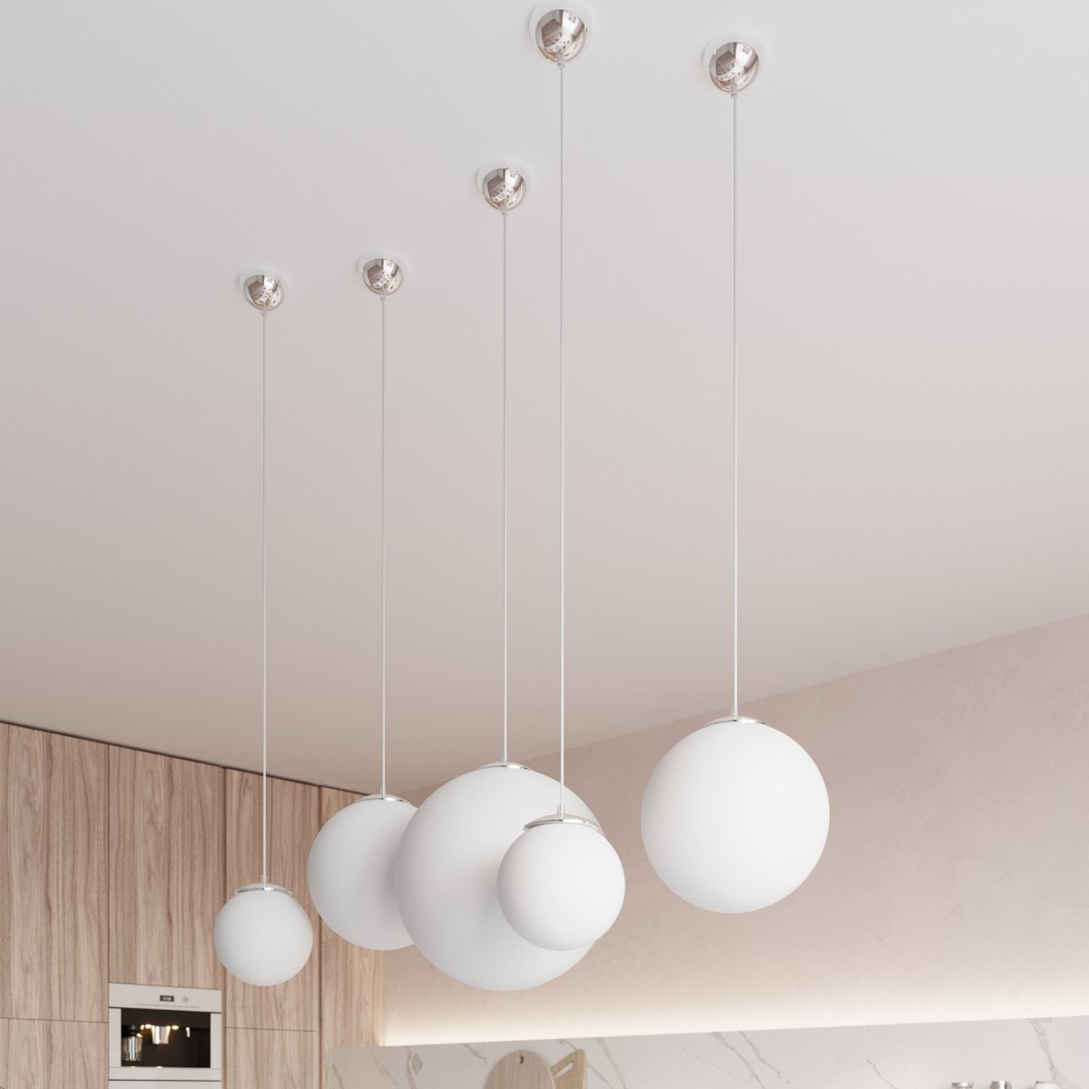 Suspension Acier Blanc/Chromé E27 1 Ugo 40 blanc, EDEN