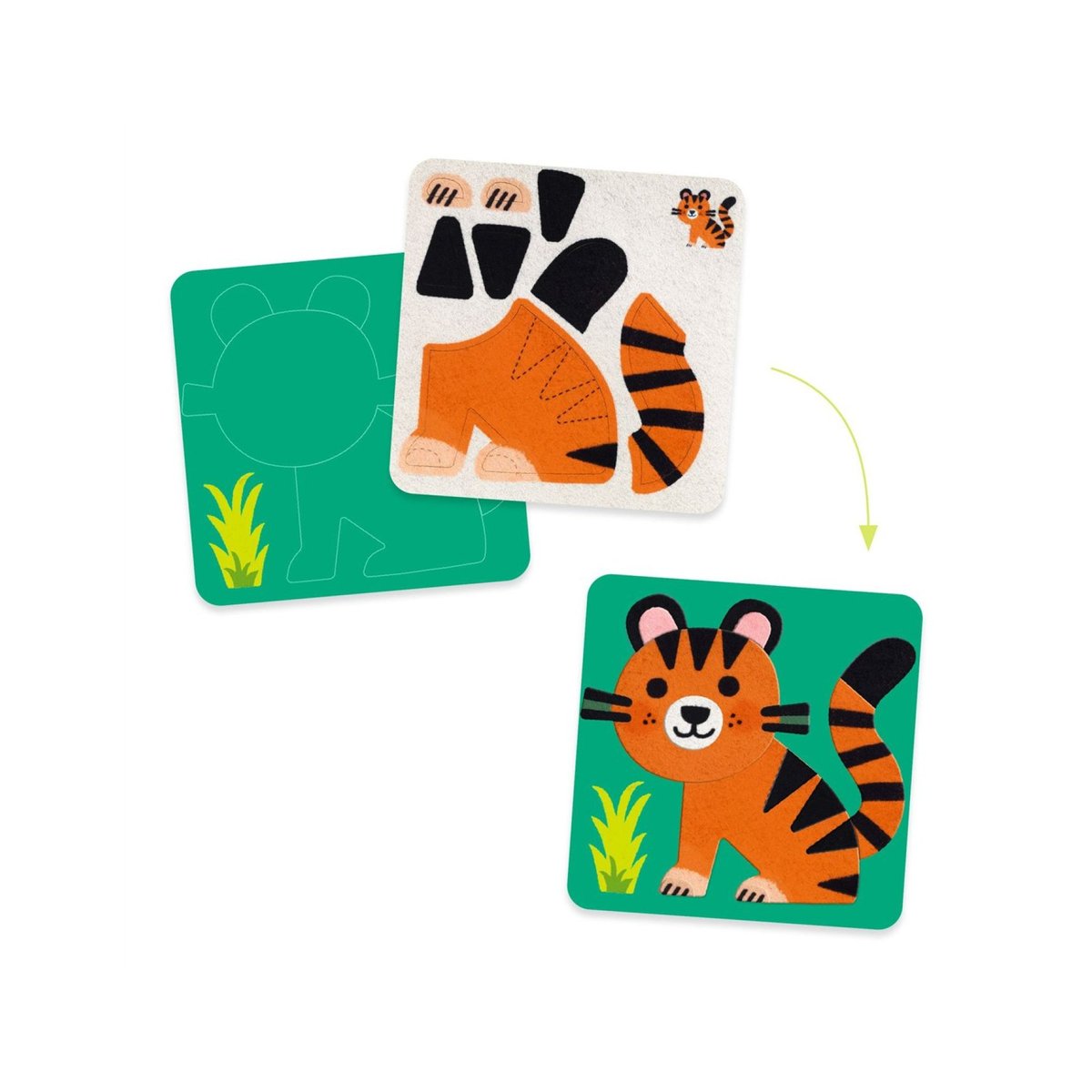 Tableaux de feutrine Animaux tout doux couleur unique, DJECO