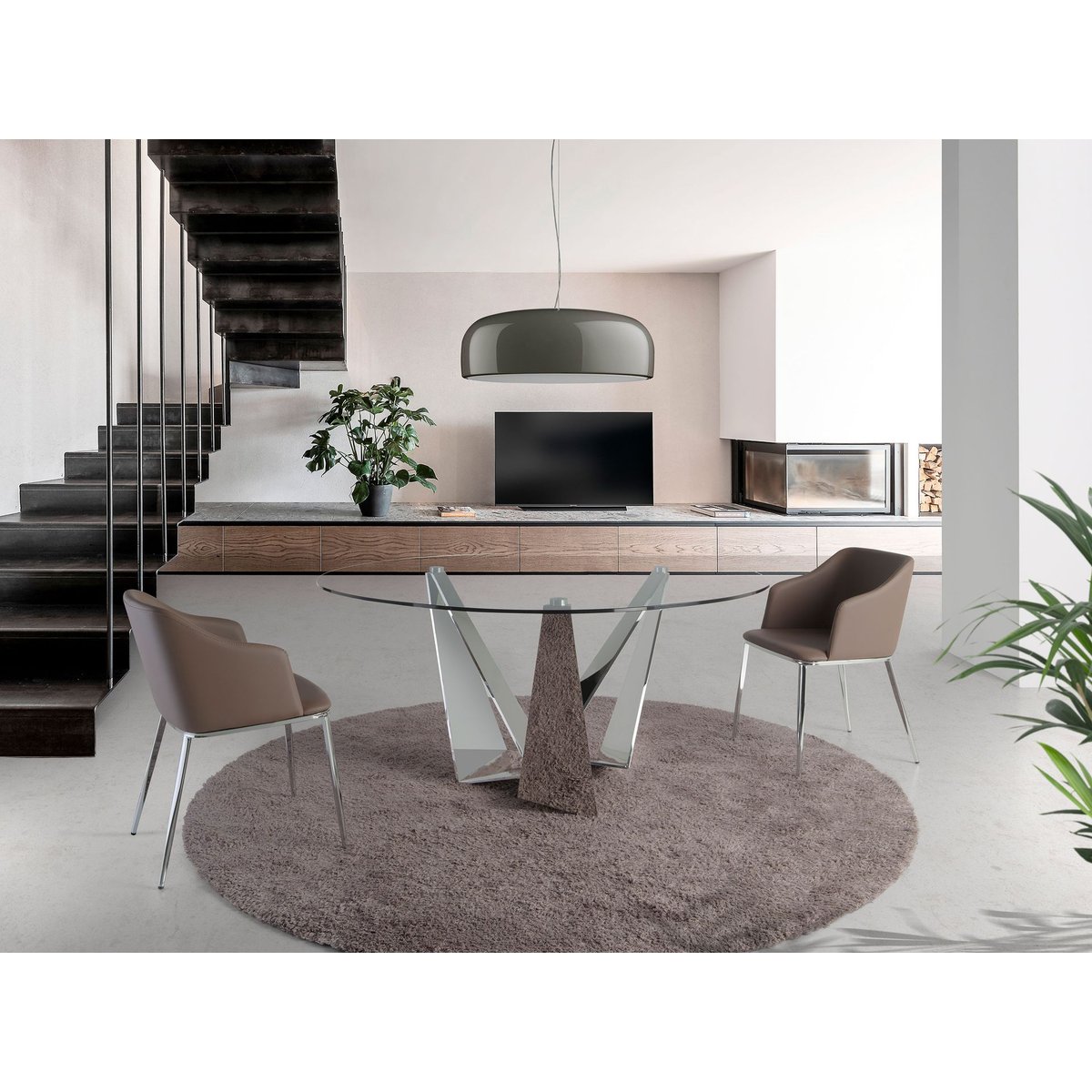Chaise en similicuir marron | acier, ANGEL CERDA