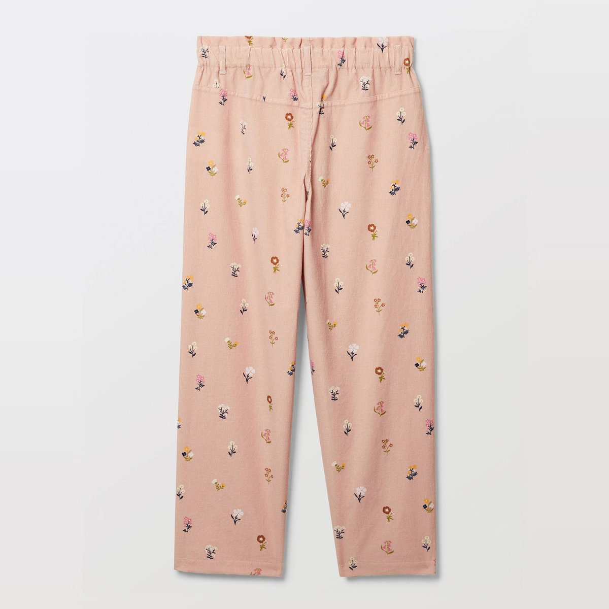 Pantalon en velours côtelé imprimé en coton misty, MONOPRIX