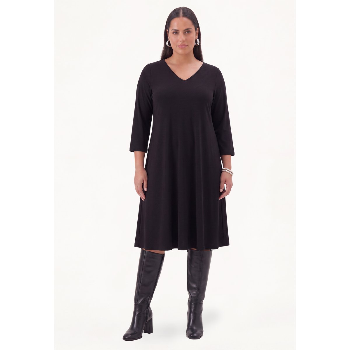 Robe avec manches longues noir, YOEK