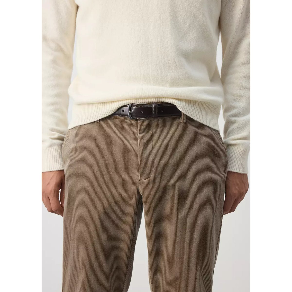 Pantalon velours côtelé slim-fit tabac, MANGO MAN