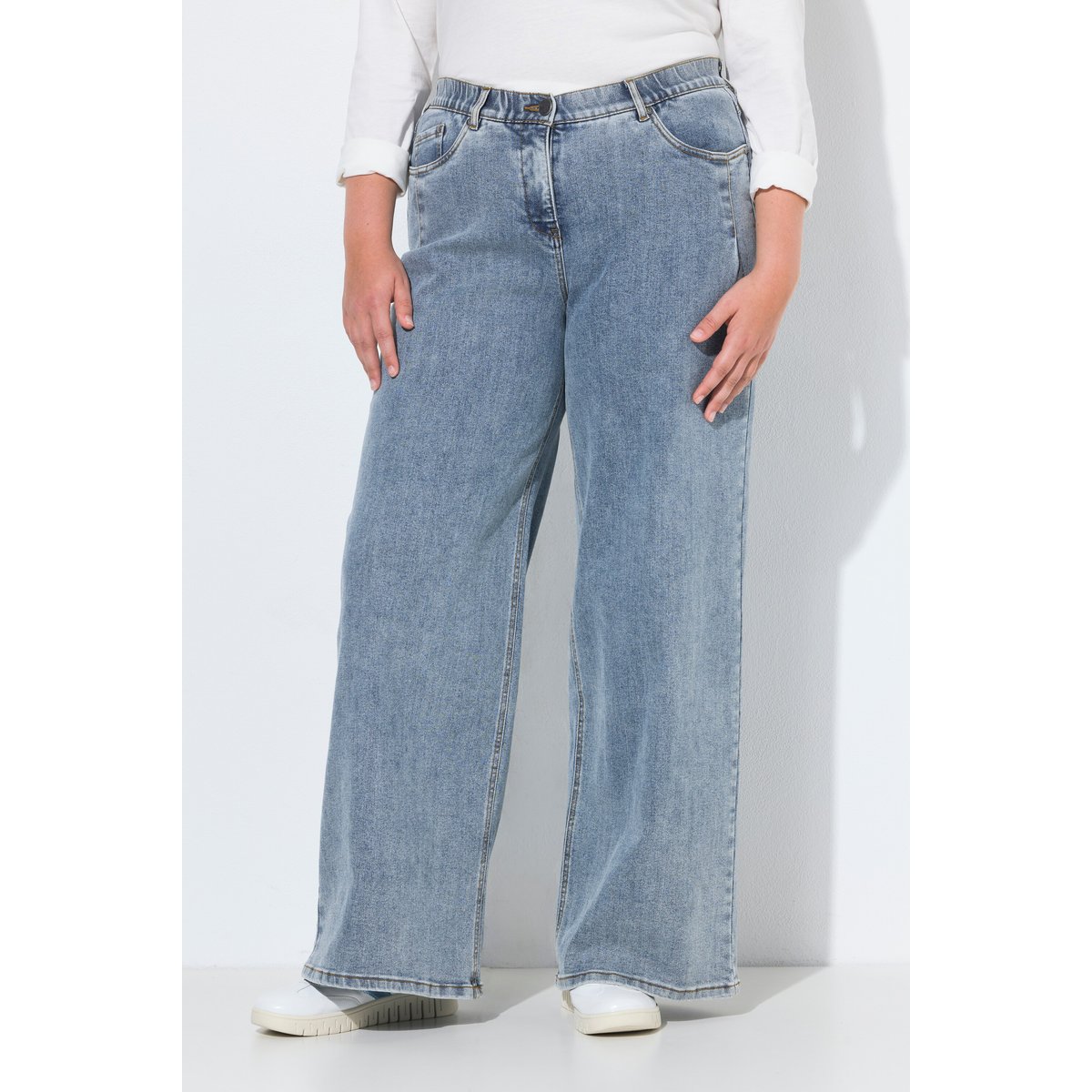 Jean Mary, jambe droite et extra-large bleu jean, ULLA POPKEN