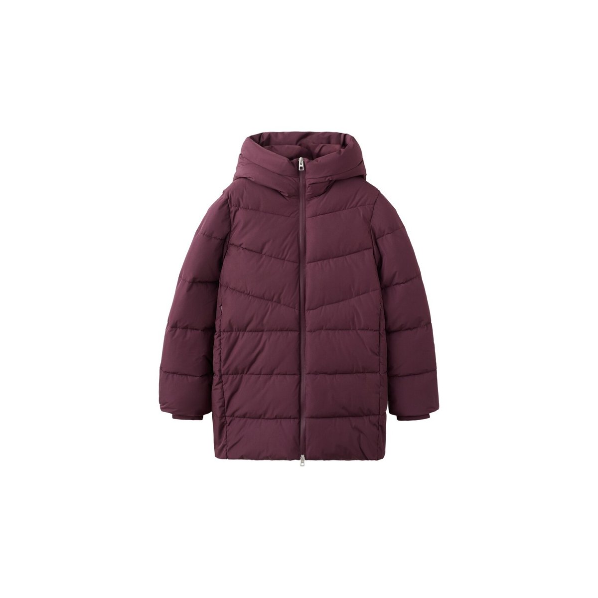 Anorak matelassé à capuche grenat, MANGO