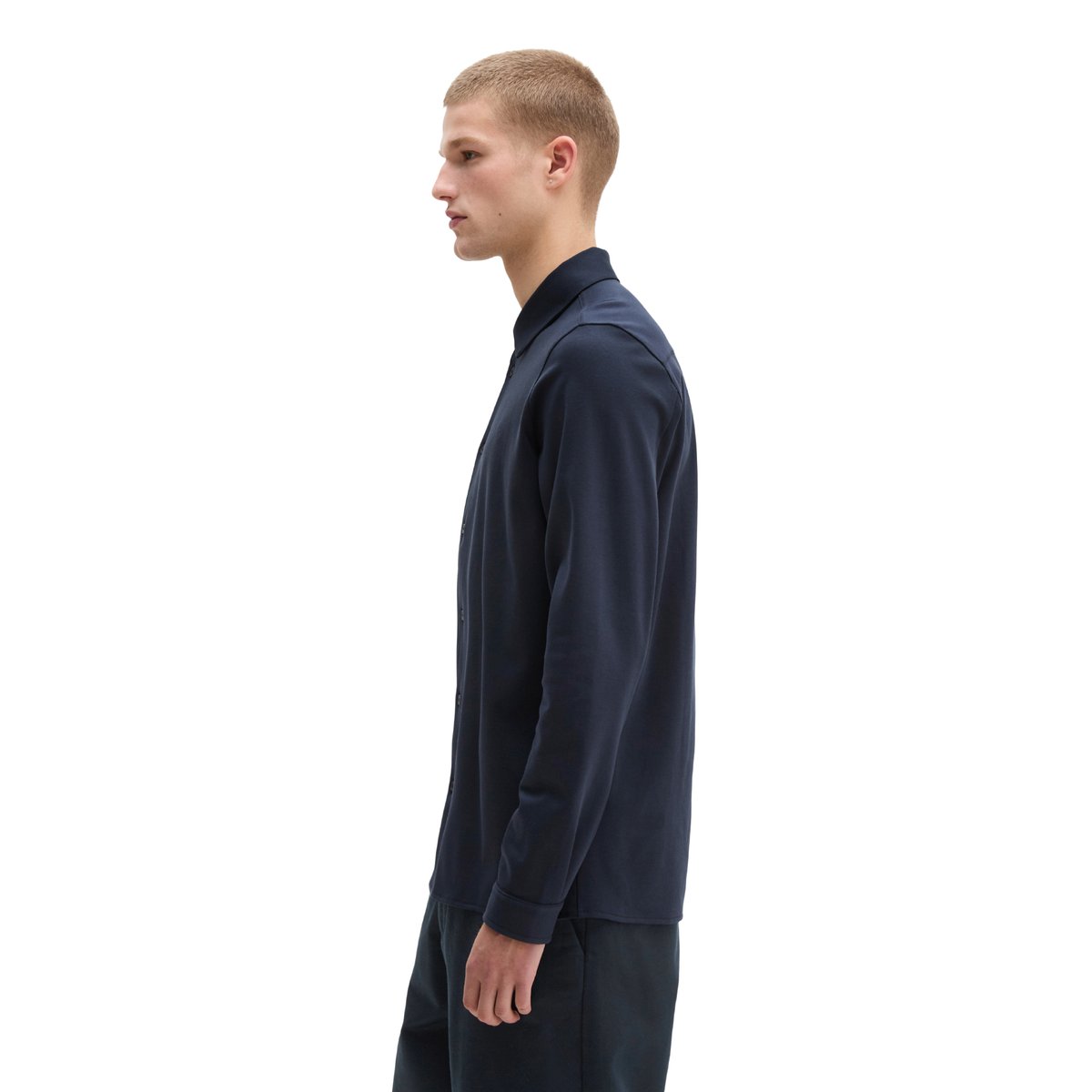 Chemise en jersey DfC regular en coton bio doux bleu foncé, MARC O'POLO