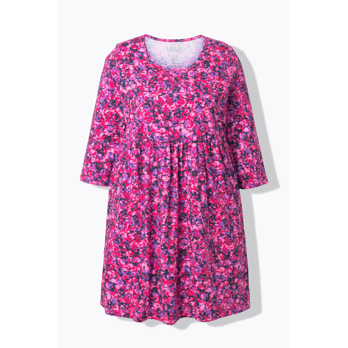 T-shirt long à fleurs noir, ULLA POPKEN