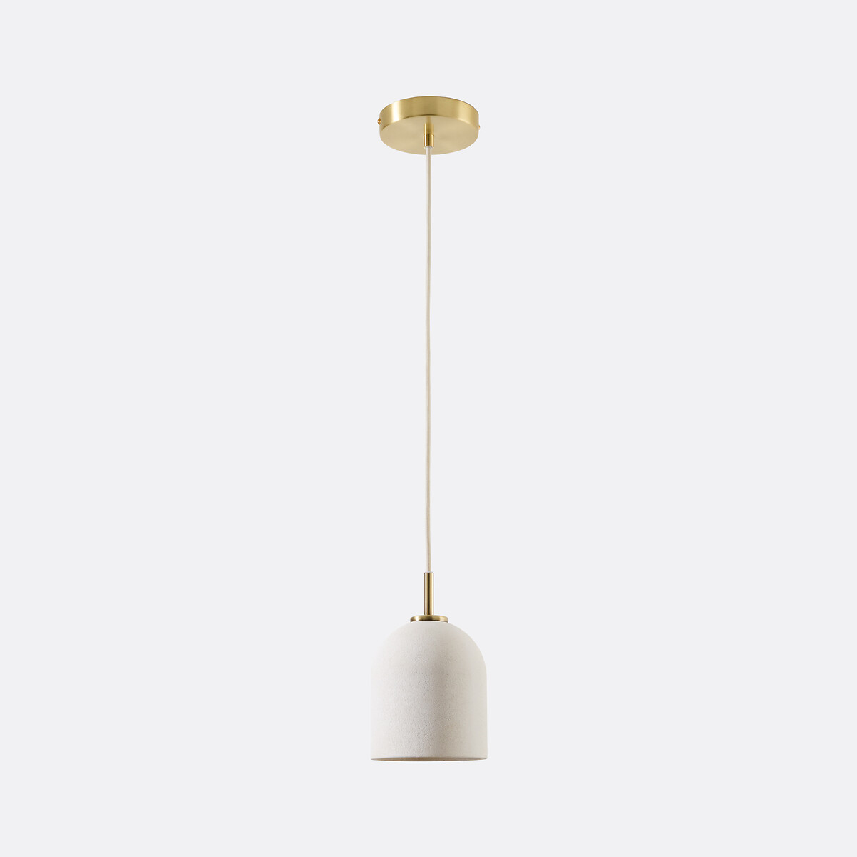 Lámpara colgante de papel maché y efecto latón Ø15 cm, Bolodia arena/latón, LA REDOUTE INTERIEURS