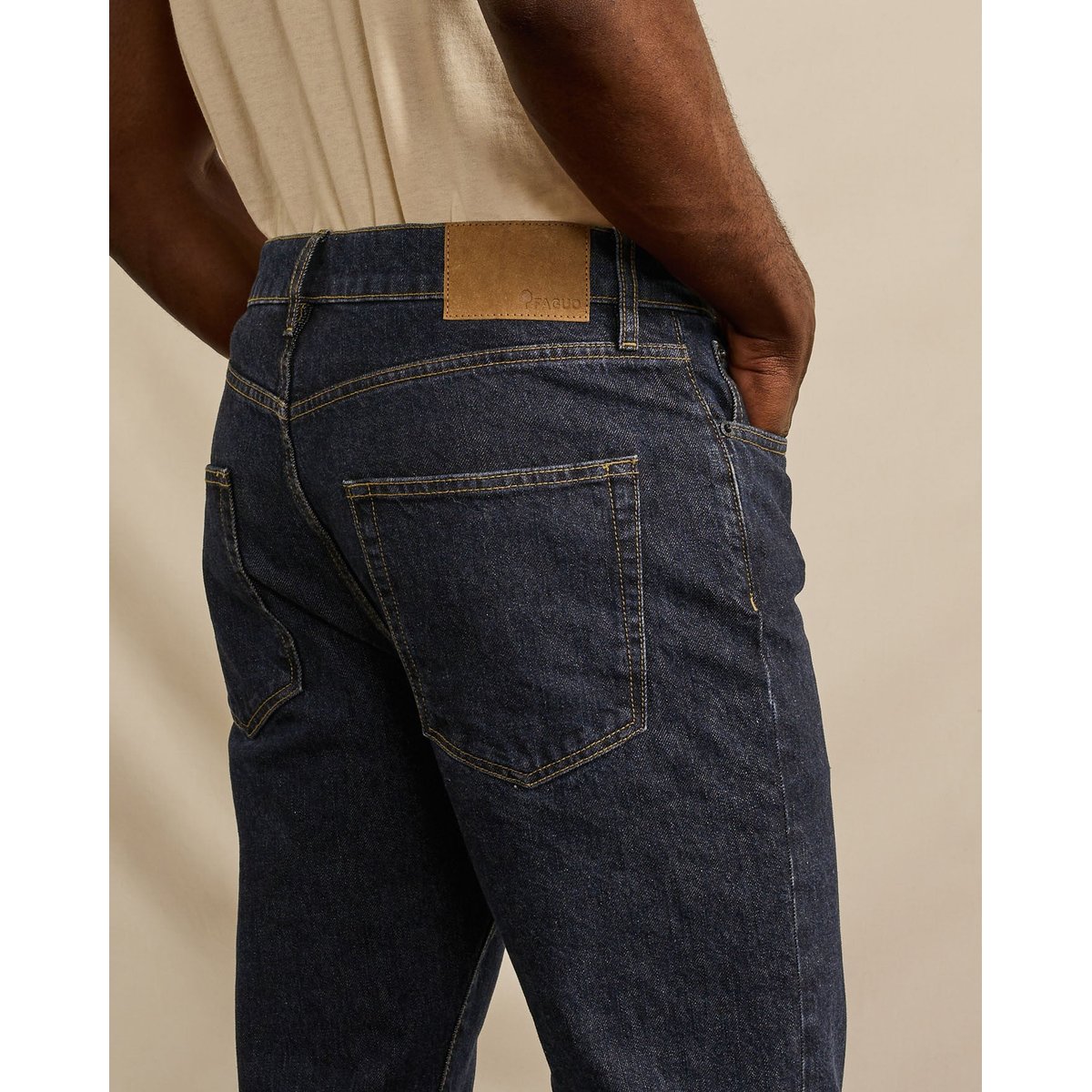 Jean coupe fuselée coton DENIM TAPERED bleu, FAGUO