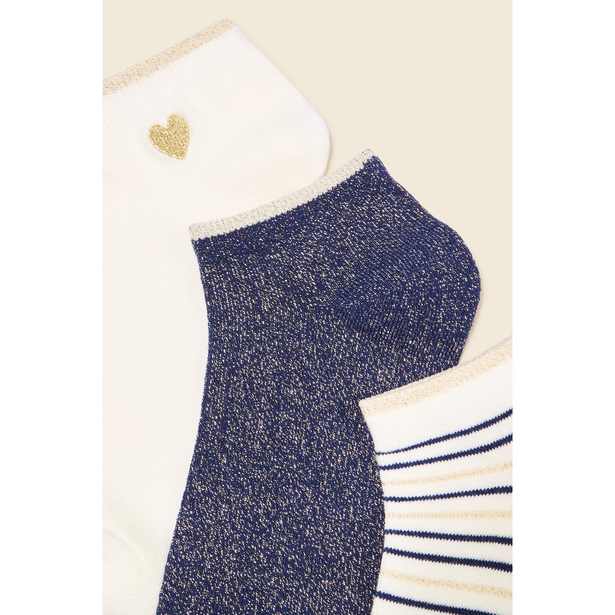 Lot 3 paires chaussettes bleu foncé, BONOBO