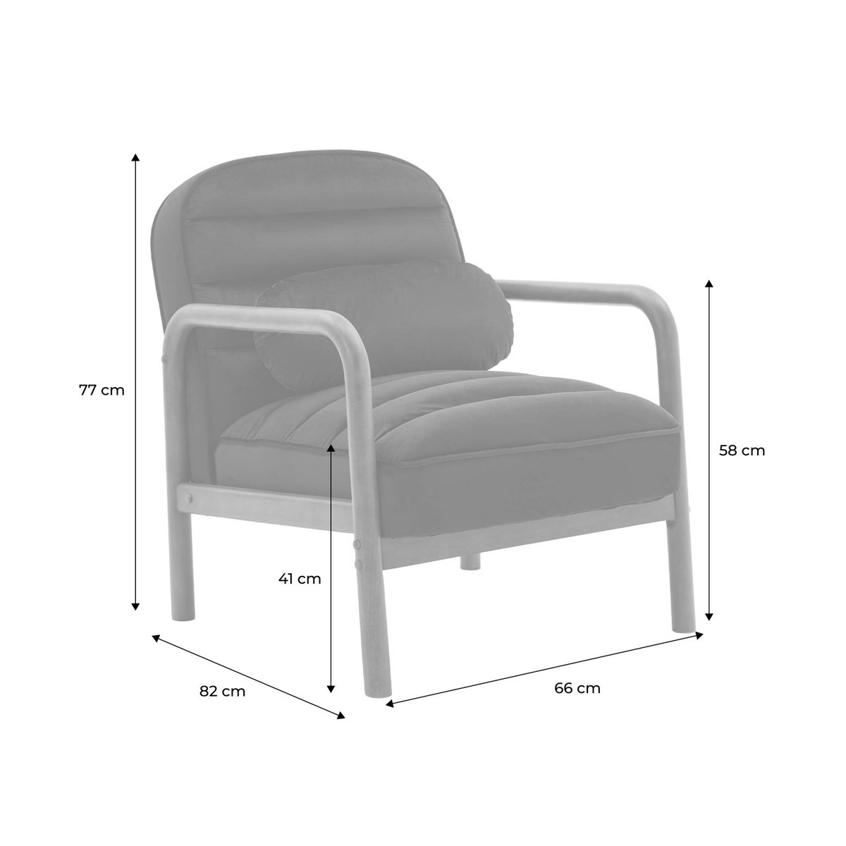 Fauteuil scandinave bois d'hévéa teinté noyer et velours AMELIE kaki, SWEEEK