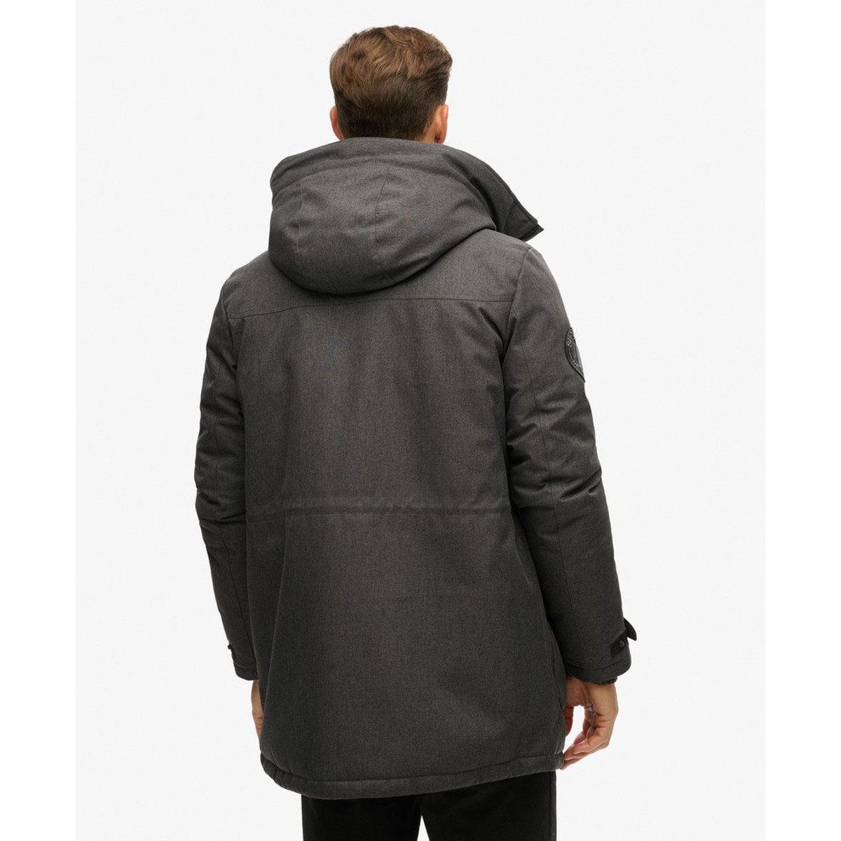 Parka rembourrée City Tweed chevron gris, SUPERDRY