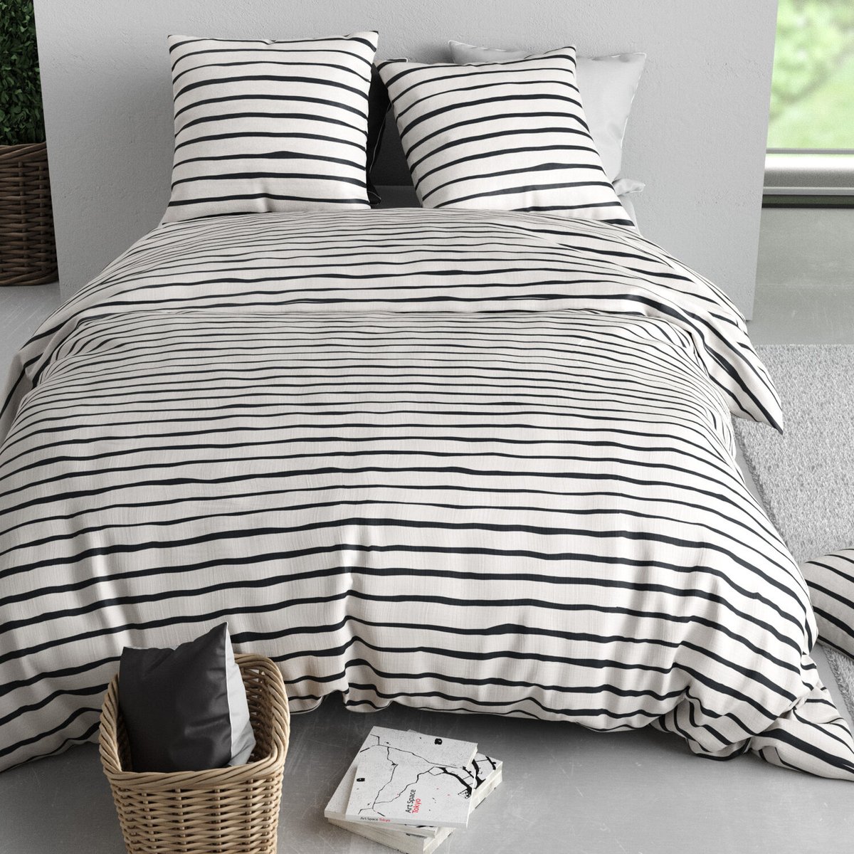 Parure housse de couette en polycoton imprimée, Roxanne imprime, C DESIGN HOME TEXTILE
