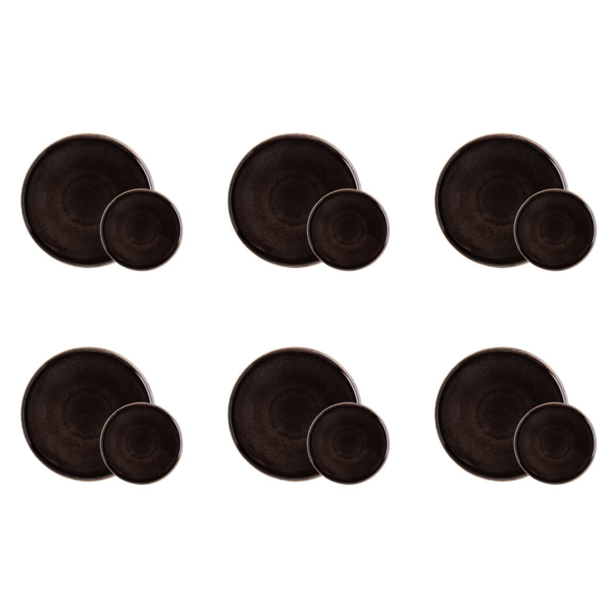 Service 12 pièces marron - "Cappuccino" couleur unique, LAGUIOLE CUISSON
