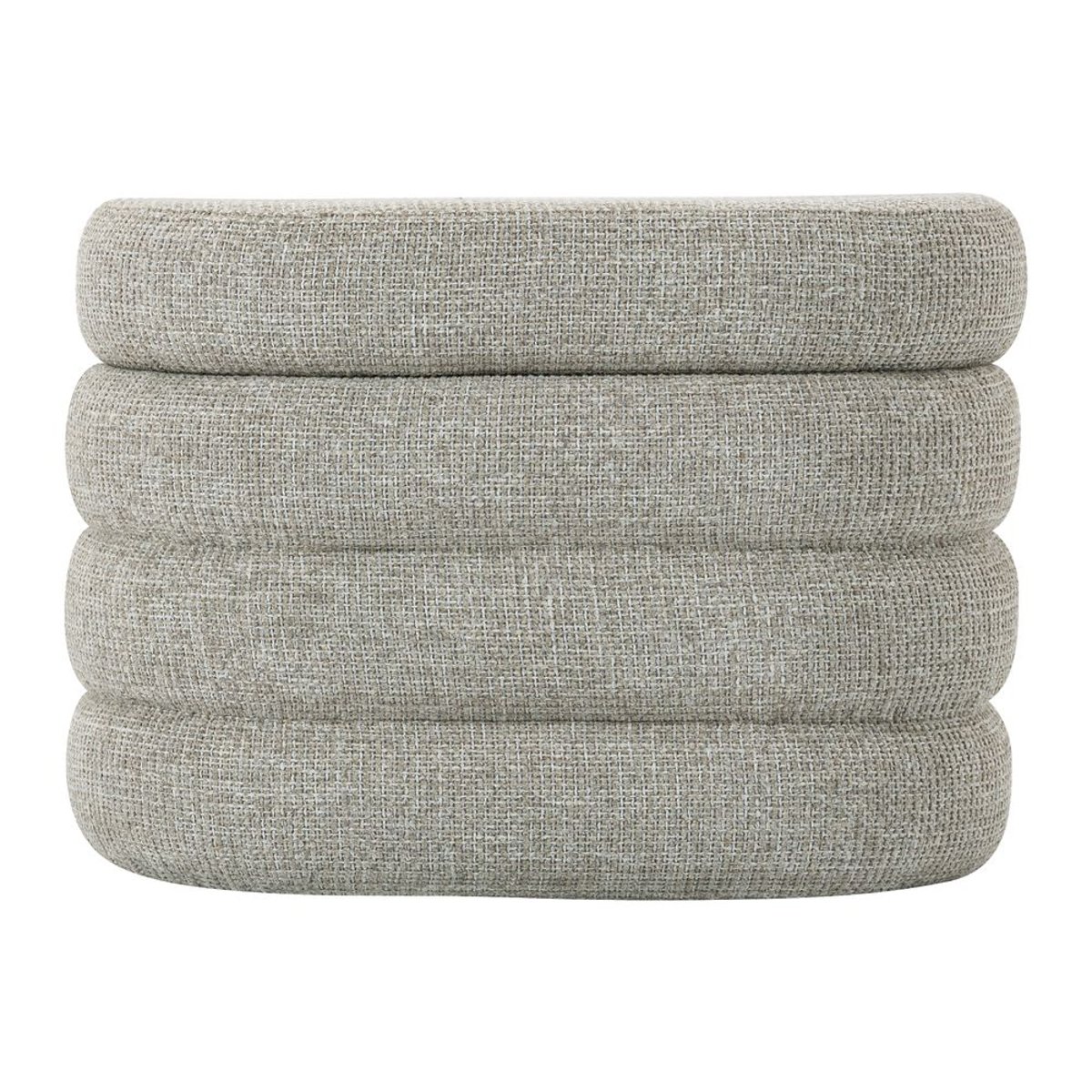 Banc coffre tissu chenillé beige, ZAGO