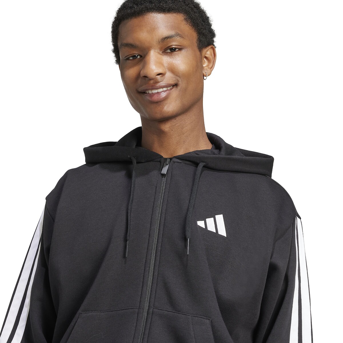 Sweat zippé à capuche Essentiel 3 bandes noir, ADIDAS SPORTSWEAR