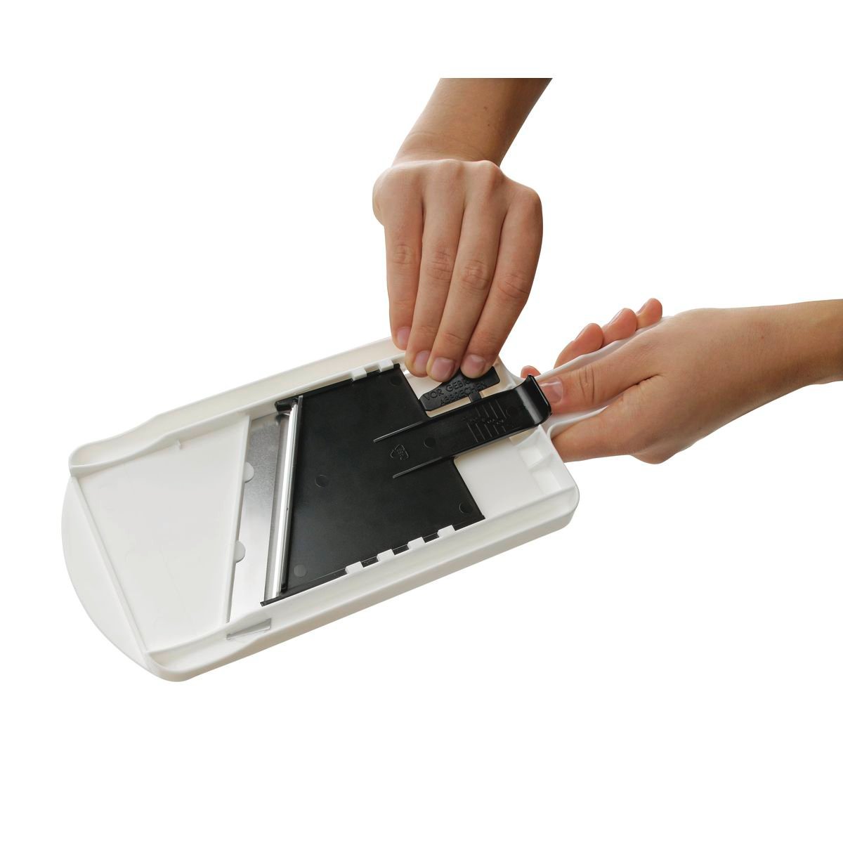 Mandoline professionnelle réglable jusqu'à 6 mm blanc, FACKELMANN
