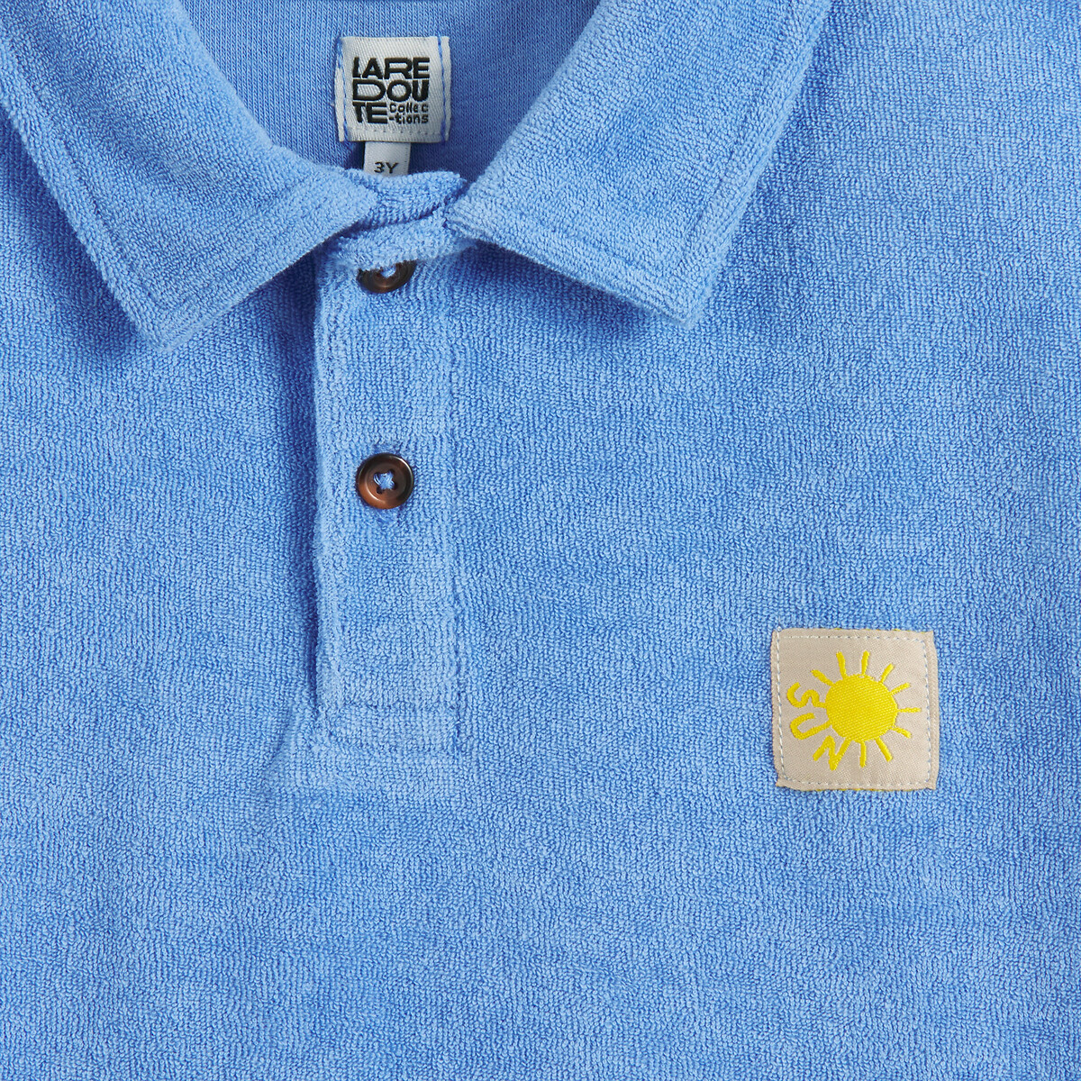 Conjunto de 2 peças, polo e calções, tecido turco azul, LA REDOUTE COLLECTIONS