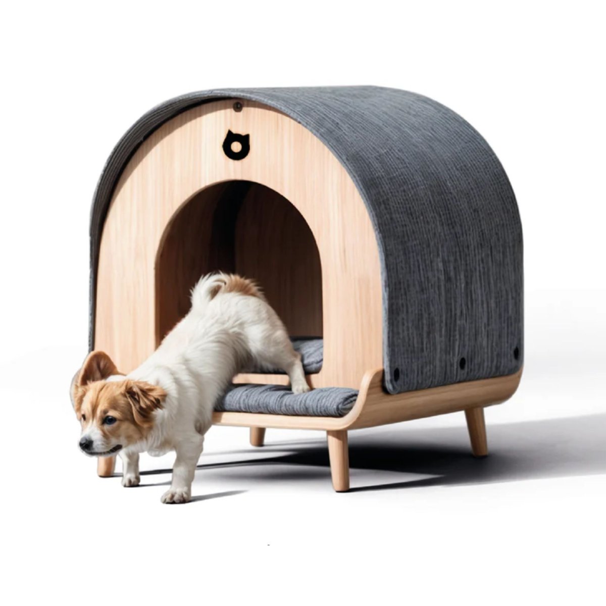 Niche en bois pour chat et chien Almo Large beige, MAMAPETZ