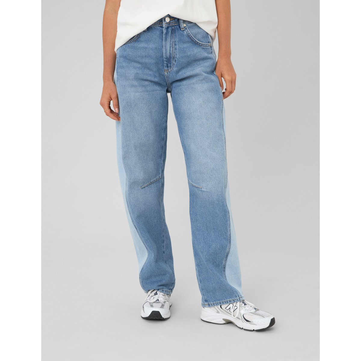 Jean balloon bicolore bleu moyen, BZB