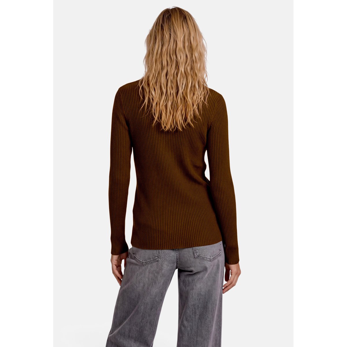 Pull-over en fine maille à col droit monk's robe, ZERO