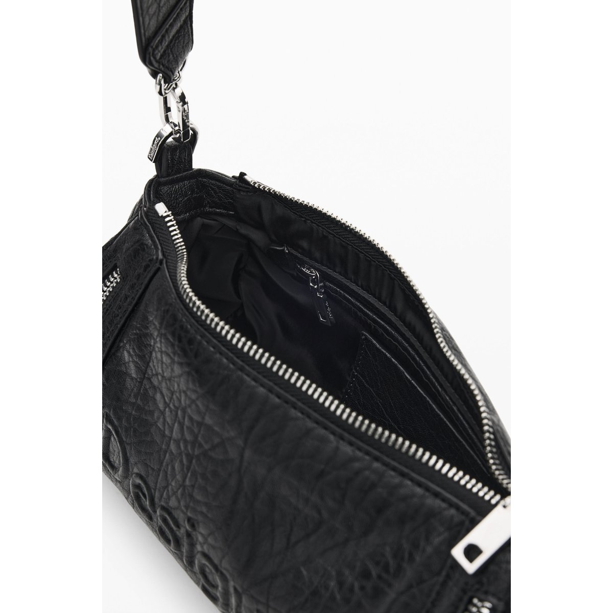 Sac effet cuir moyen noir, DESIGUAL