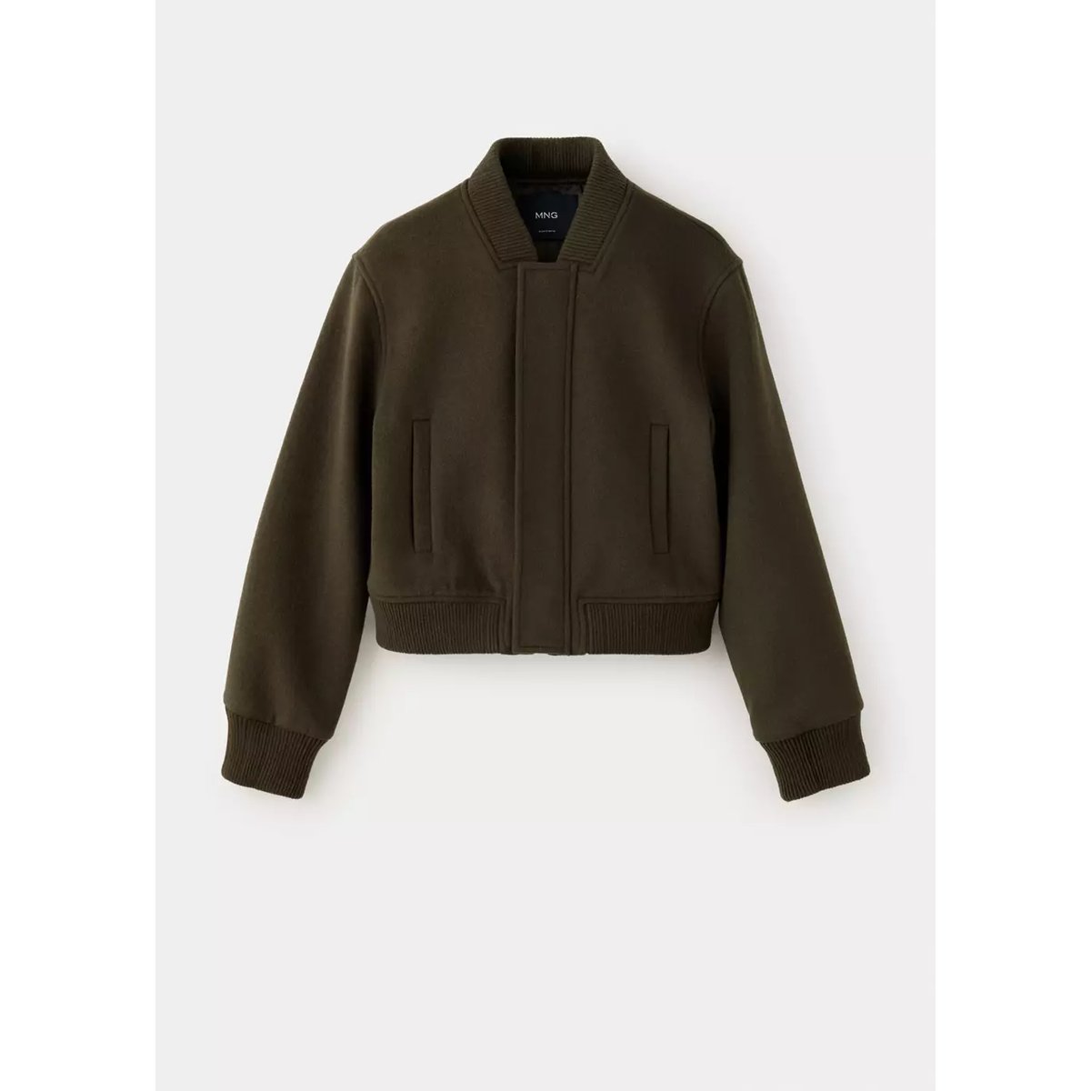 Veste bomber laine kaki, MANGO